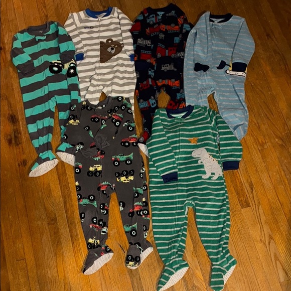 Kids Striped and Patterned One Piece Footed Pajamas - Picture 1 of 13